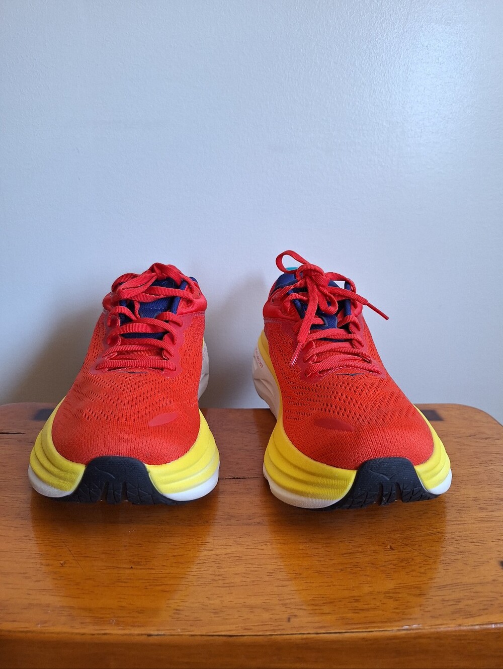 HOKA Bondi 8 Men's Red & Yellow  Size 8D - Picture 6 of 12